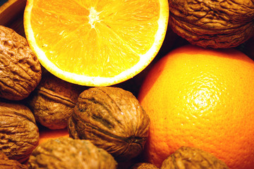 nuts and oranges
