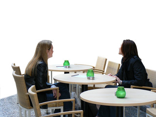 two young women having coffee brake 