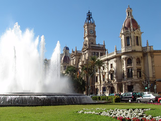 Ayuntamiento y Plaza del Ayuntamiento (Valencia) Spain