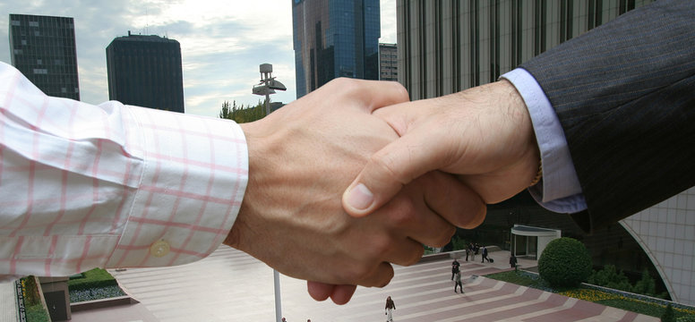 Handshake in the city