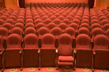 velvet chairs in an old cinema