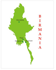 Mappa della Birmania © Sebastiano Leggio