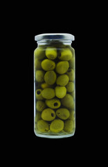 A cold jar of olives