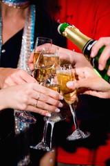 Pouring a champagne