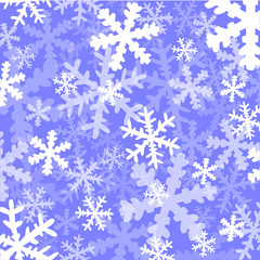 Flocons de neige sur fond bleu - Motif