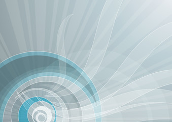 background with waves and circles, vector illustration