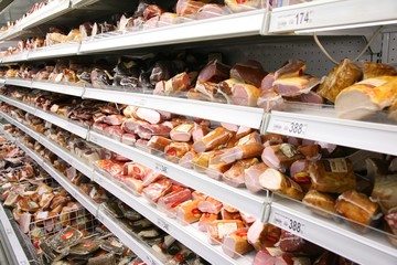 butcher department in the supermarket