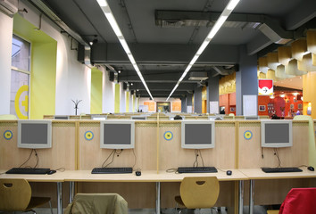 interior of internet cafe