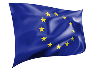 Rippled European flag - Blue with yellow stars