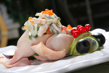 calamar and vegetable