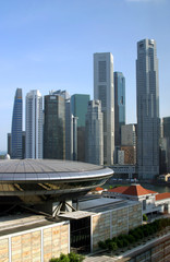 Obraz premium Singapore skyline modern skyscrapers downtown