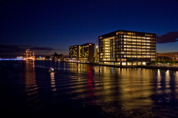 Kopenhagen Hafen bei Nacht