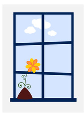 Blume am Fenster