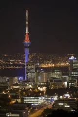 Fotobehang Auckland New Zealand Sky Tower at Night © Malcolm Leman