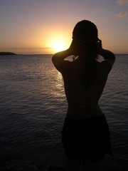 siluette al tramonto