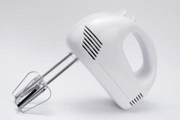 Electric food mixer on white background