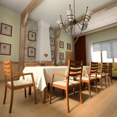 Room with a fireplace