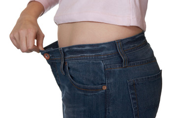 Hand and jeans - weight loss