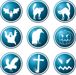 Icons. A theme of a Halloween. A vector illustration.
