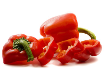 Side view of red peppers