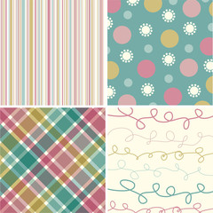 vintage pink turquoise pattern combo 