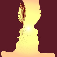 hombre y mujer frente a frente