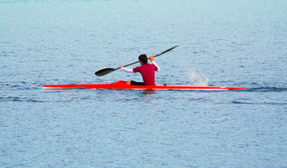 man in Kayak race