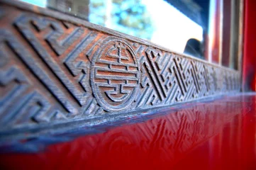 Foto op Canvas Carved Chinese Windowsill © Terence Lin