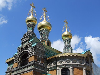 Fototapeta na wymiar Russische Kapelle in Darmstadt
