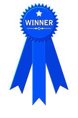 Winner award badge with ribbon