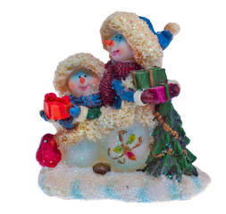 Xmas snowmans figurine