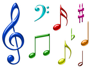 music notes with clef