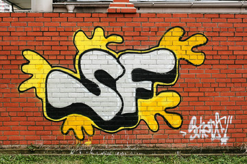 "SF". Graffiti.
