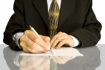 hands and pen