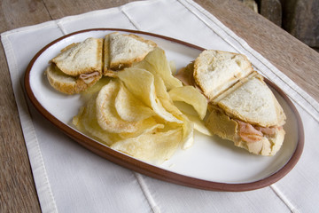 two sandwichs & snacks