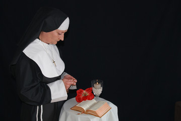 Praying nun