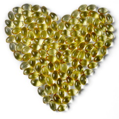 heart made of cod-liver oil capsule