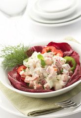 salad served with mayonnaise