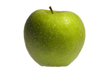 mela verde bagnata