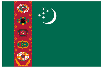 Turkmenistan flag - obrazy, fototapety, plakaty