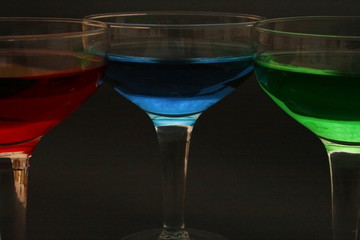 Glass with colored liquid