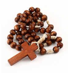 rosary on white