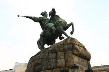 Fototapeta na wymiar monument to Bogdan Khmelnitskyj in Kiev