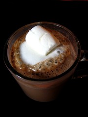 hot cocoa with big marshmallow