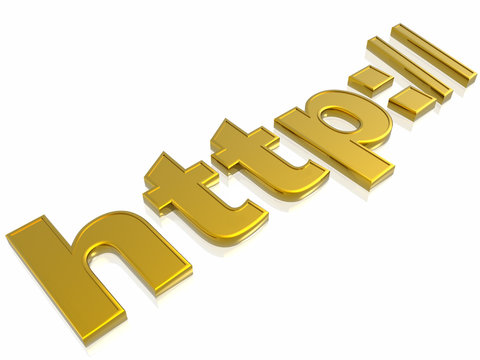 3d illustration internet sign "http://"