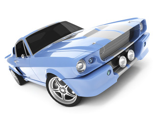 Obraz na płótnie Canvas Jasnoniebieski Klasyczny samochód sportowy