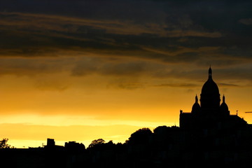 Fototapeta na wymiar sunset, Montmartre, Paryż