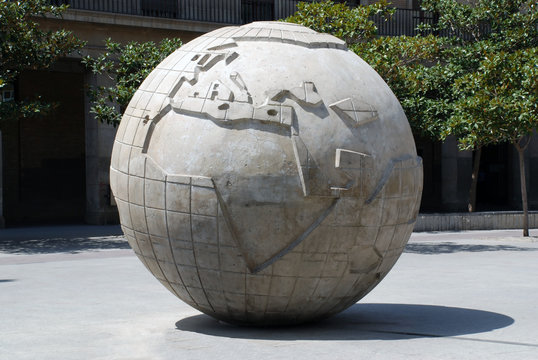 stone globe in Zaragoza