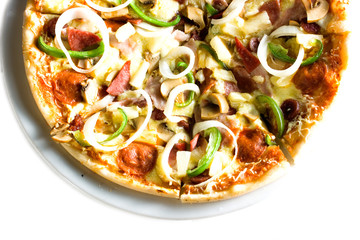 Hot vegetarian pizza