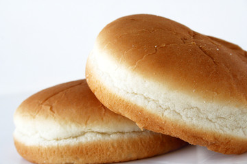 isolated pun bread on white background